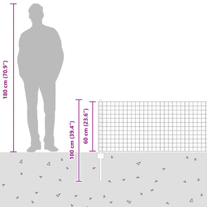Stängsel med stolpe Silver 0,6 x 10 m Stål