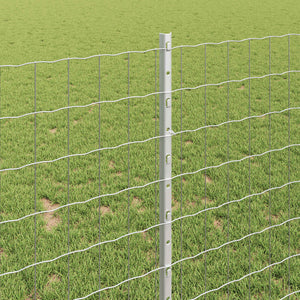 Stängsel med stolpe Silver 1 x 25 m Stål