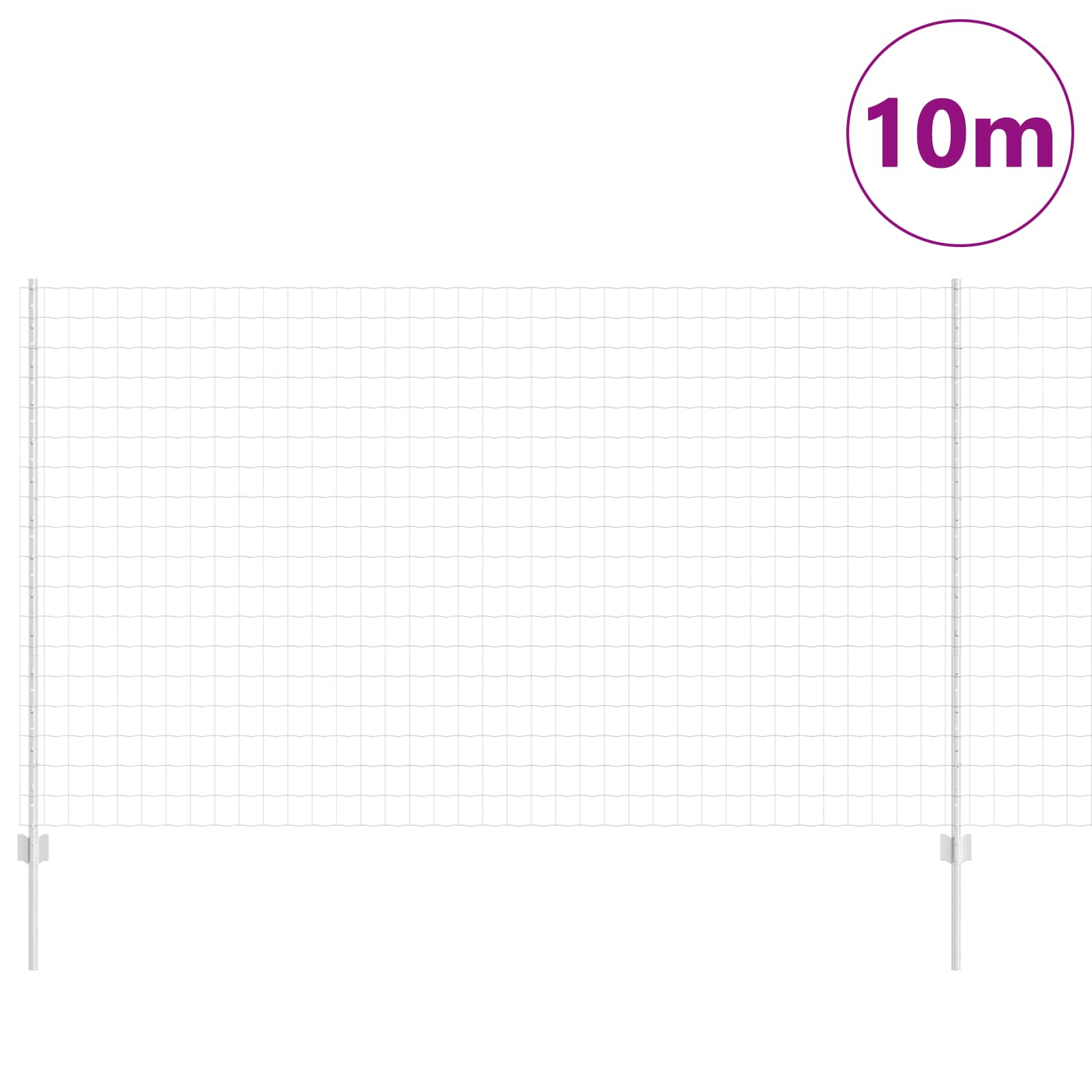 Stängsel med stolpe Silver 1,4 x 10 m Stål