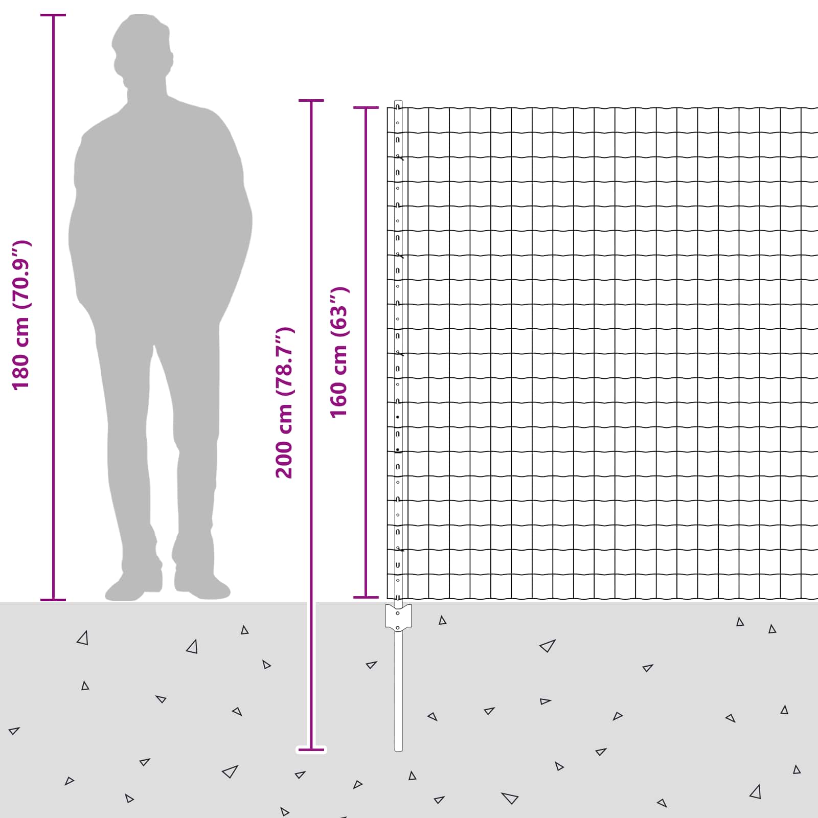 Stängsel med stolpe Silver 1,6 x 10 m Stål