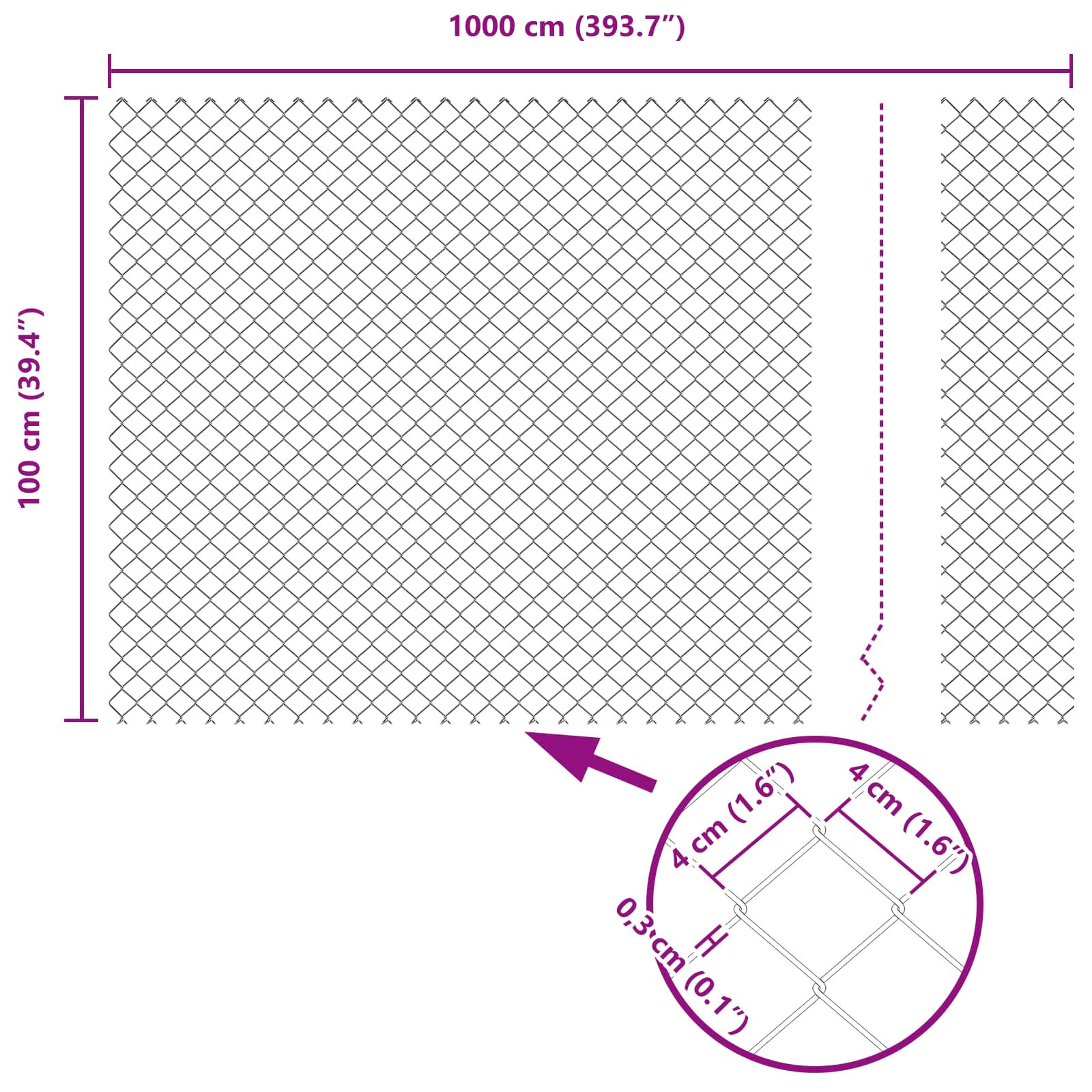 Stängsel med stolpe Grå 1 x 10 m Stål och PVC