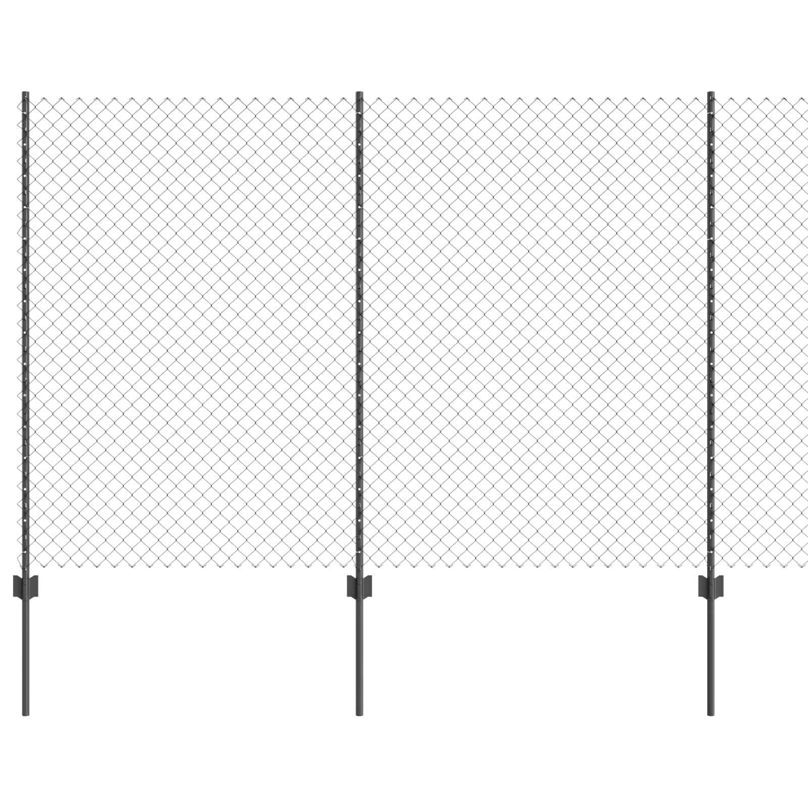 Stängsel med stolpe Grå 1,5 x 10 m Stål och PVC