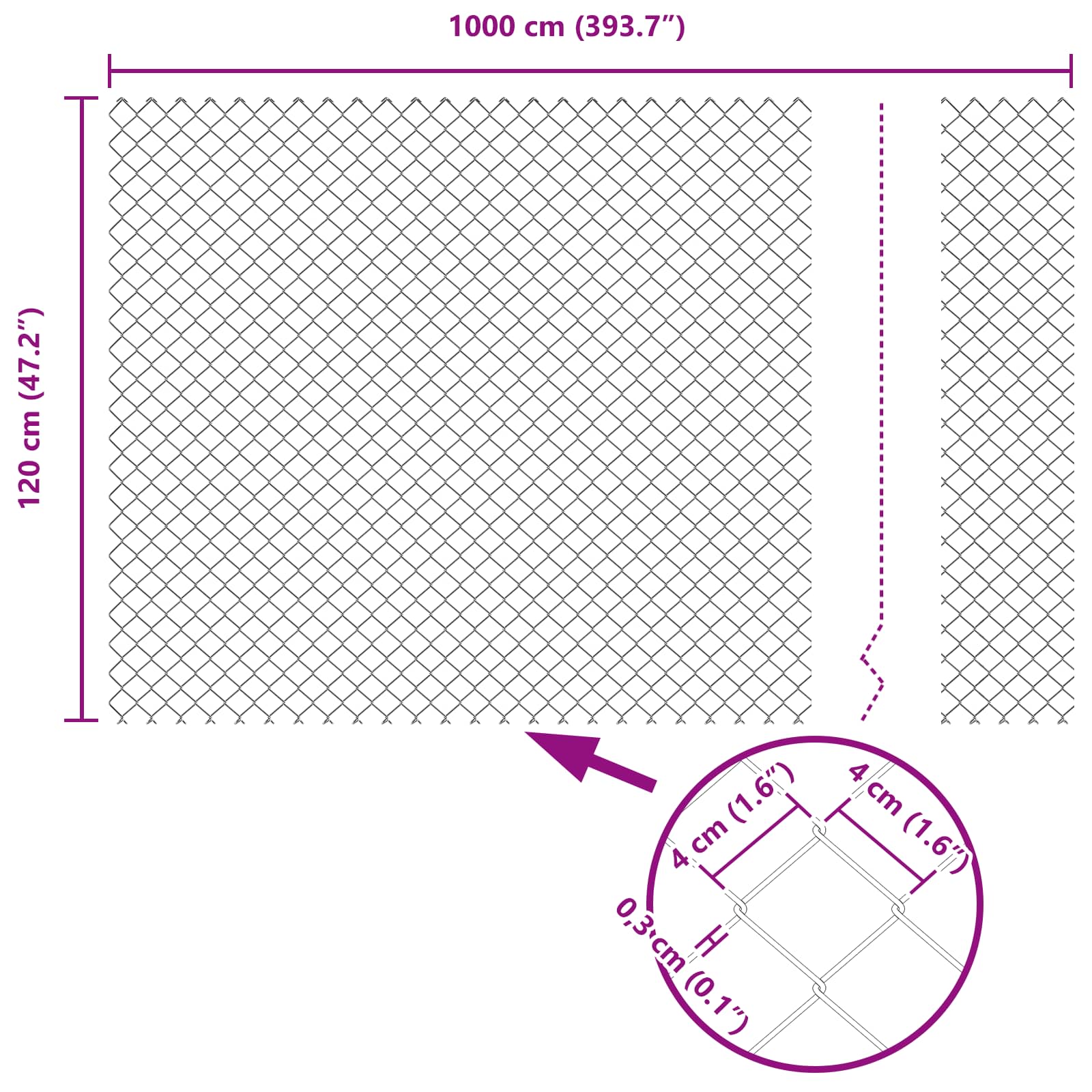 Stängsel med stolpe Grå 1,2 x 10 m Stål och PVC