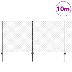 Stängsel med stolpe Grå 1,2 x 10 m Stål och PVC