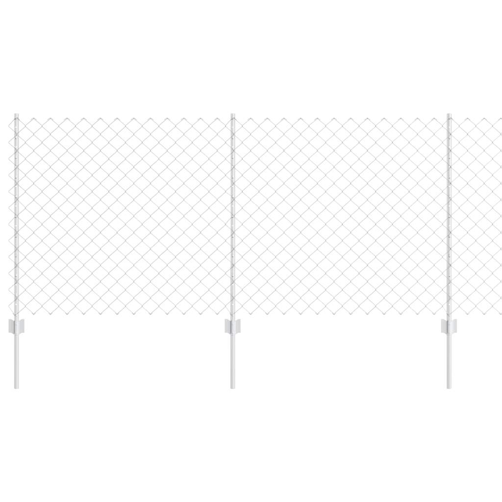 Stängsel med stolpe Silver 1 x 10 m Stål