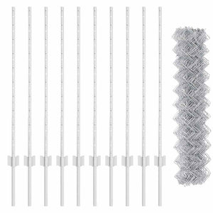 Stängsel med stolpe Silver 1 x 10 m Stål