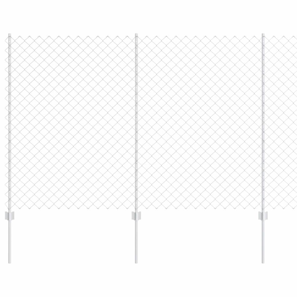 Stängsel med stolpe Silver 1,6 x 10 m Stål
