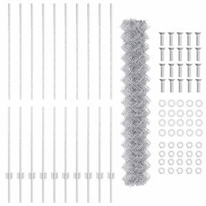 Stängsel med stolpe Silver 1,6 x 10 m Stål