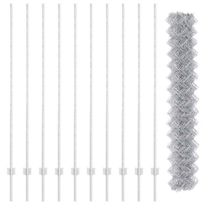 Stängsel med stolpe Silver 1,6 x 10 m Stål