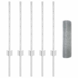 Stängsel med stolpe Silver 0,6 x 10 m Stål