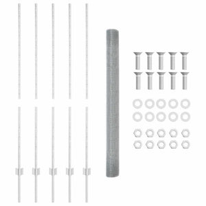 Stängsel med stolpe Silver 1,4 x 10 m Stål