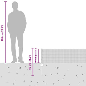 Stängsel med stolpe Silver 0,4 x 25 m Stål