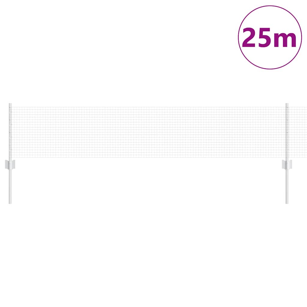 Stängsel med stolpe Silver 0,4 x 25 m Stål