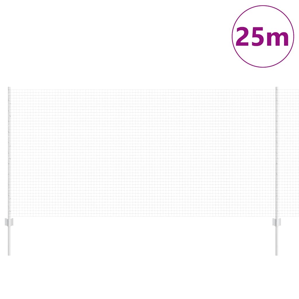 Stängsel med stolpe Silver 1,2 x 25 m Stål