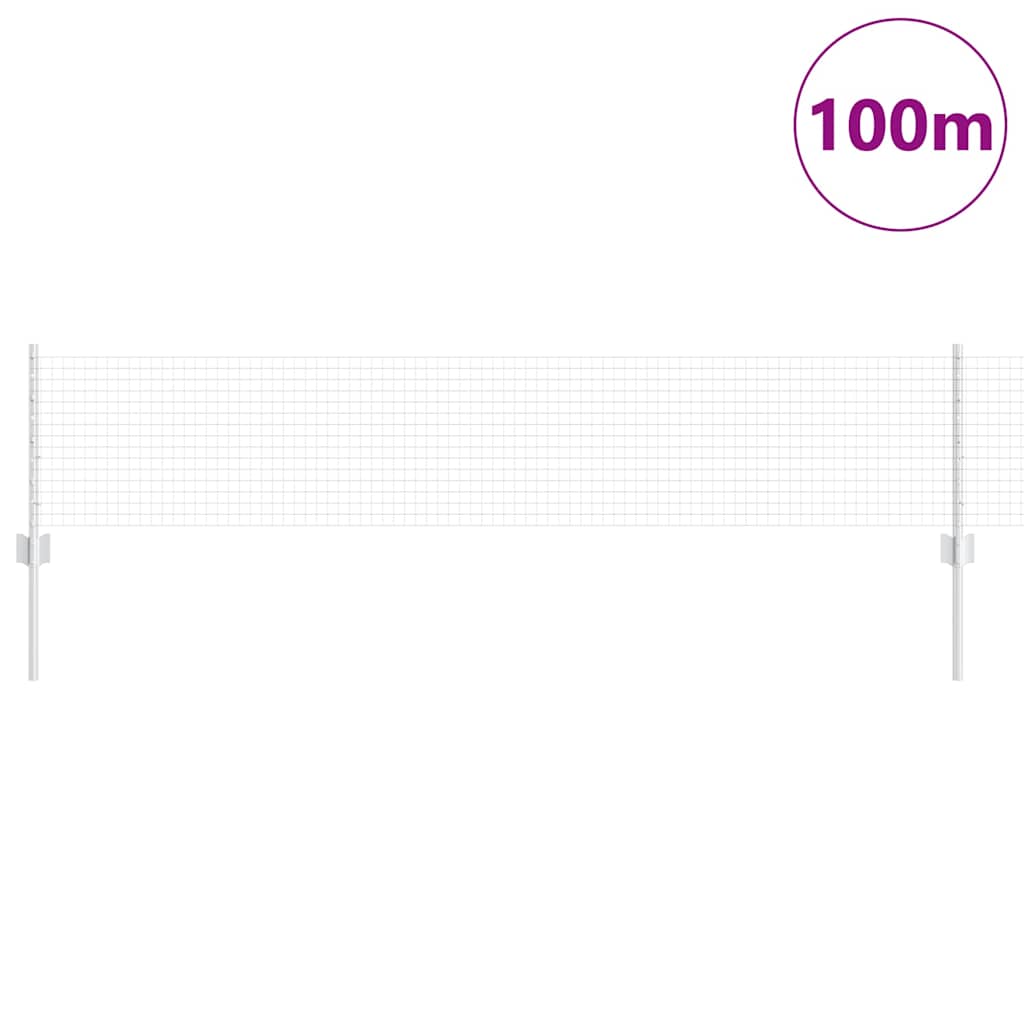 Stängsel med stolpe Silver 0,4 x 100 m Stål