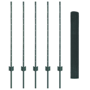 Stängsel med stolpe Grön 1 x 10 m Stål