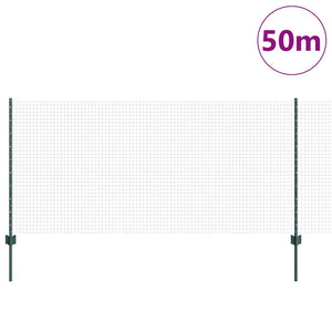 Stängsel med stolpe Grön 1 x 50 m Stål och PVC