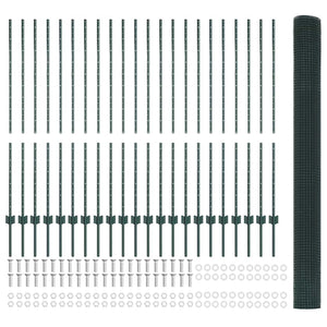 Stängsel med stolpe Grön 1,4 x 50 m Stål och PVC