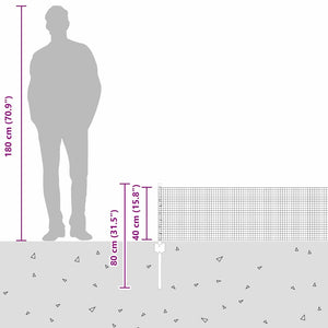 Stängsel med stolpe Grå 0,4 x 10 m Stål och PVC