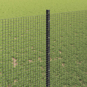 Stängsel med stolpe Grå 1 x 100 m Stål och PVC