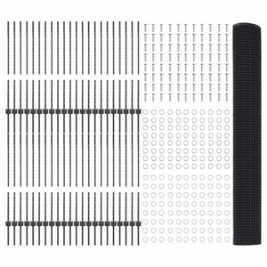 Stängsel med stolpe Grå 1 x 100 m Stål och PVC