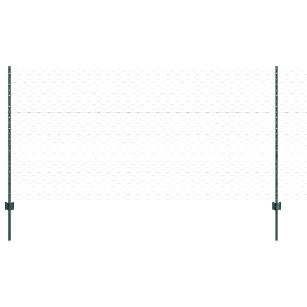 Stängsel med stolpe Grön 1,2 x 10 m Stål och PVC