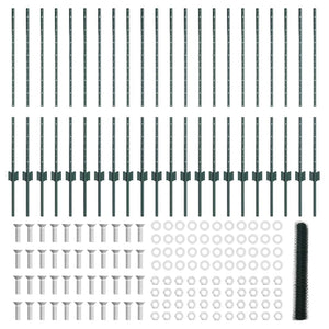Stängsel med stolpe Grön 1 x 50 m Stål och PVC