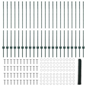 Stängsel med stolpe Grön 1,2 x 50 m Stål och PVC