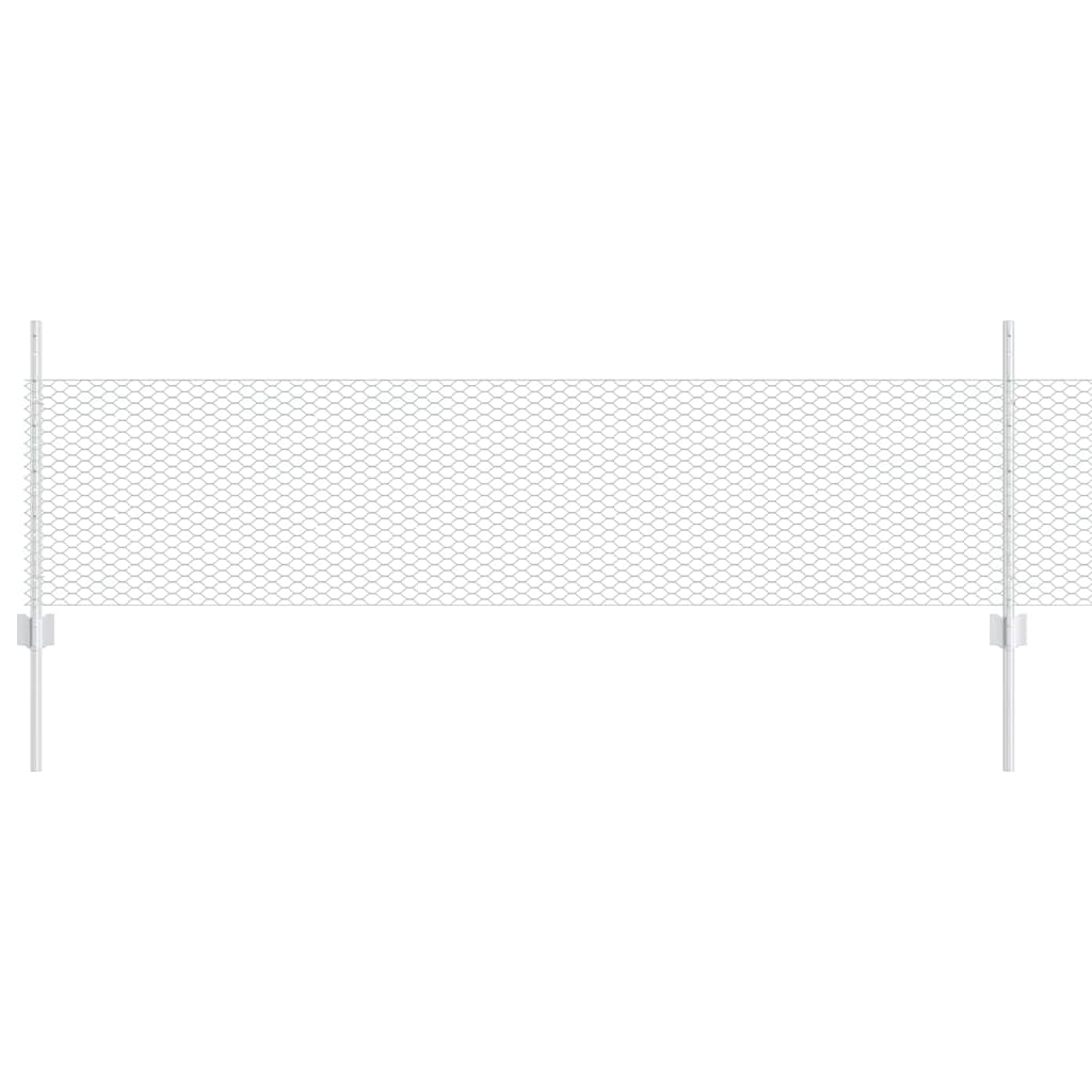 Stängsel med stolpe Silver 0,5 x 10 m Stål