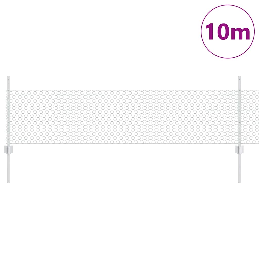 Stängsel med stolpe Silver 0,5 x 10 m Stål