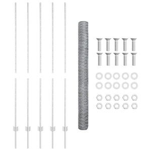 Stängsel med stolpe Silver 1,6 x 10 m Stål