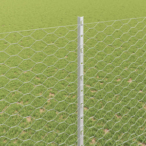 Stängsel med stolpe Silver 1,5 x 25 m Stål