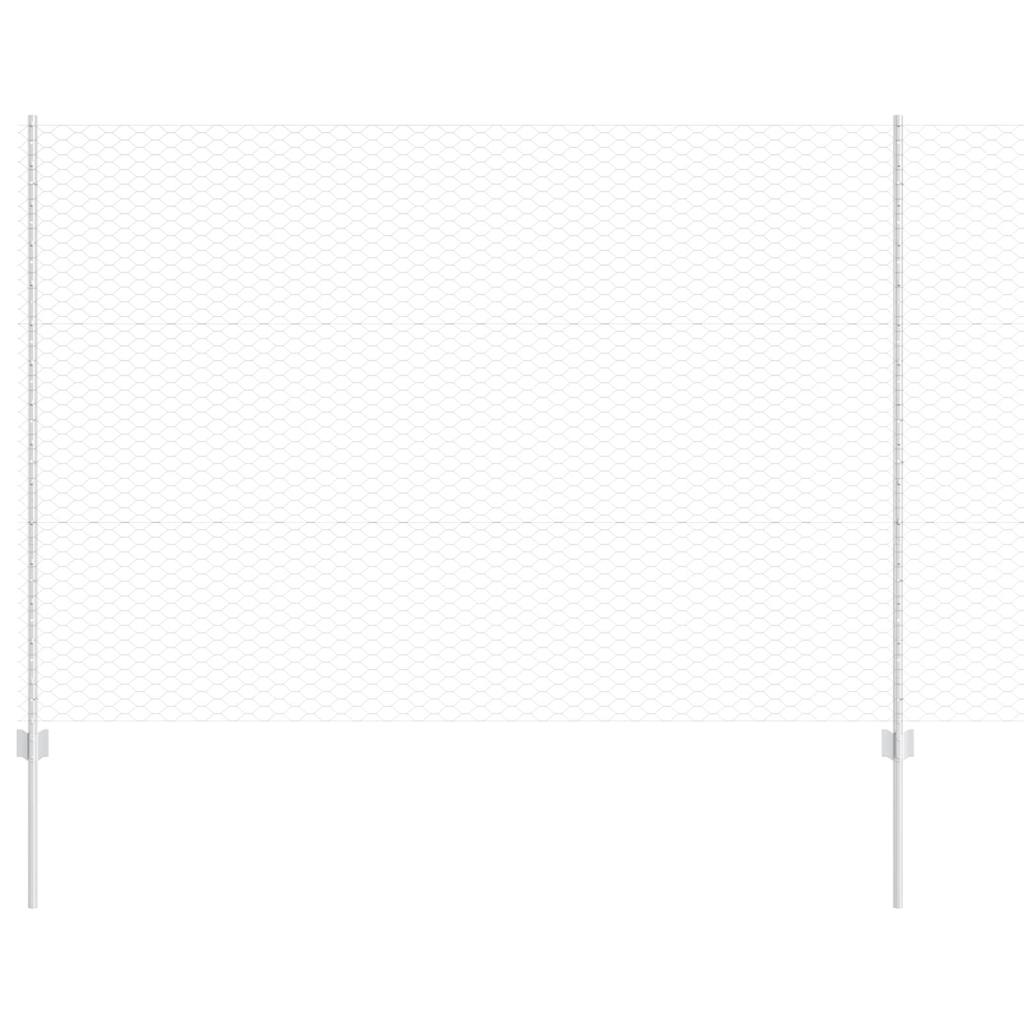 Stängsel med stolpe Silver 1,5 x 25 m Stål