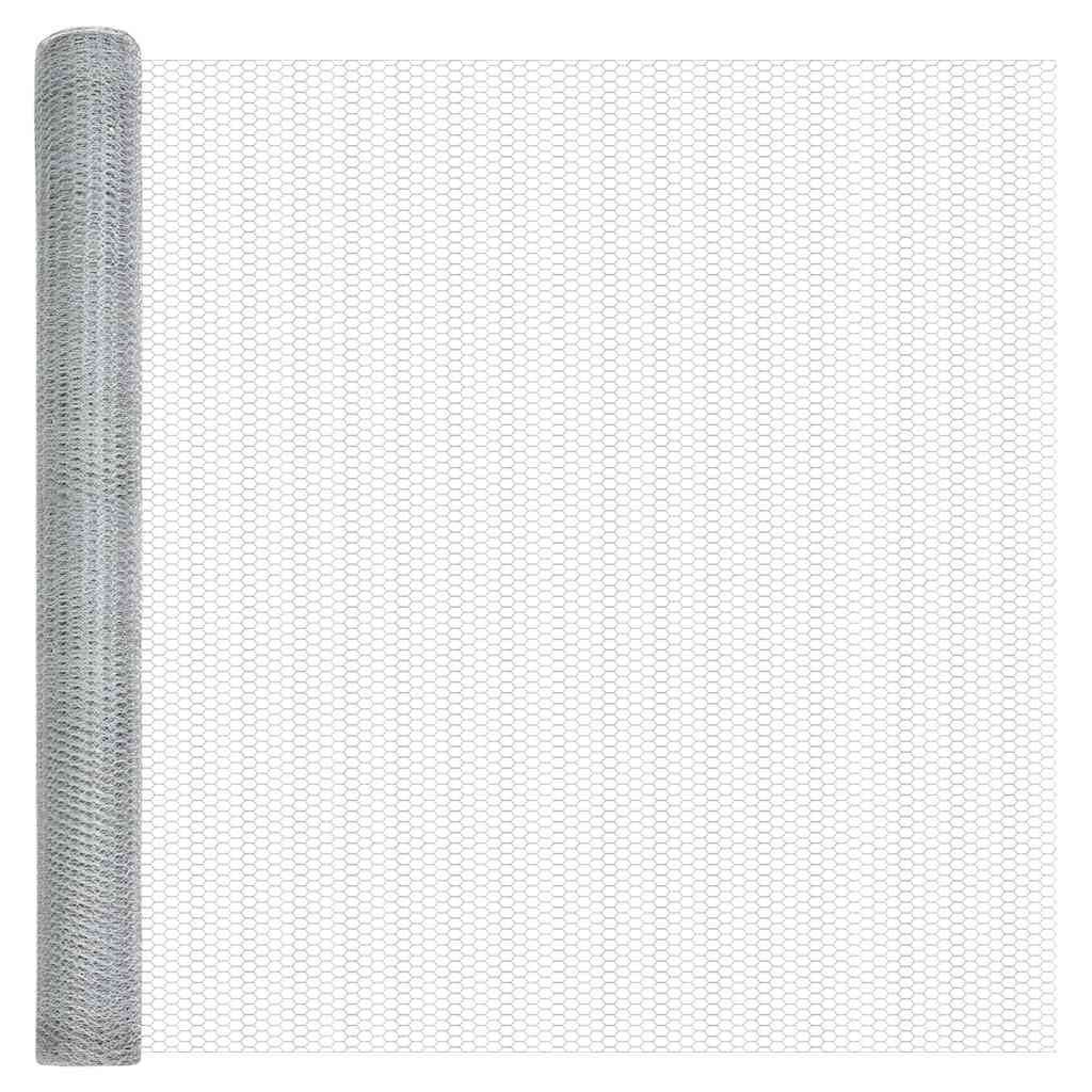 Stängsel med stolpe Silver 1,6 x 25 m Stål