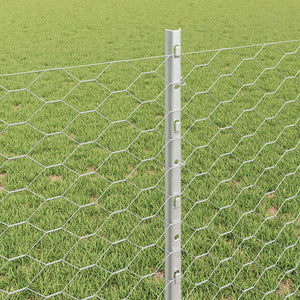 Stängsel med stolpe Silver 0,8 x 50 m Stål