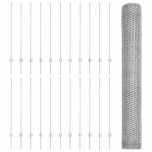 Stängsel med stolpe Silver 1,2 x 50 m Stål