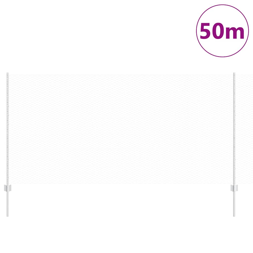 Stängsel med stolpe Silver 1,2 x 50 m Stål