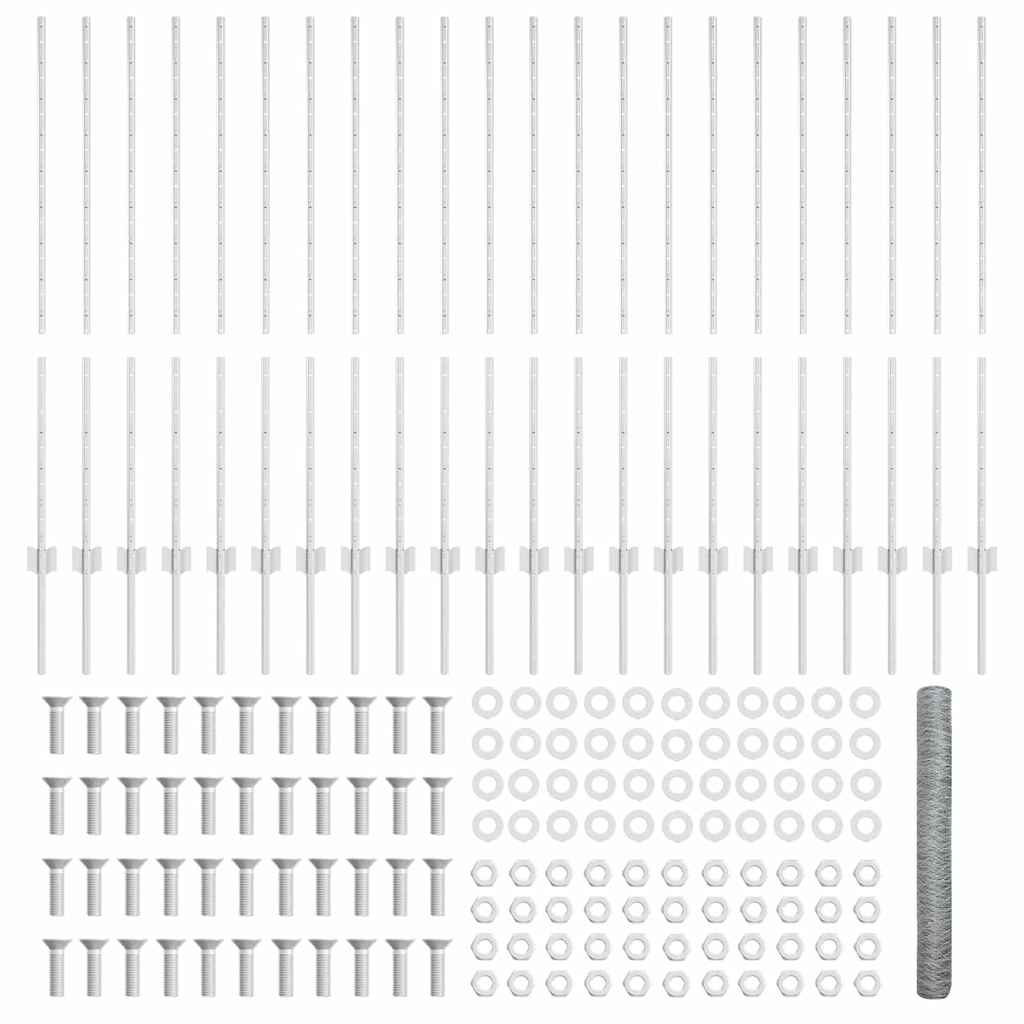 Stängsel med stolpe Silver 1,2 x 50 m Stål