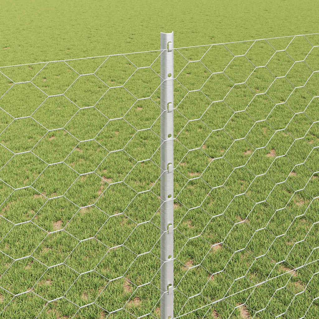 Stängsel med stolpe Silver 1,4 x 50 m Stål
