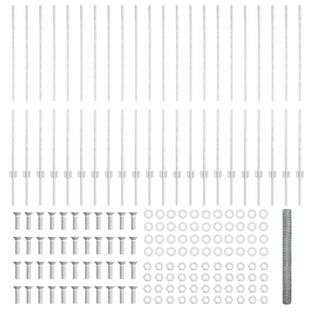 Stängsel med stolpe Silver 1,4 x 50 m Stål