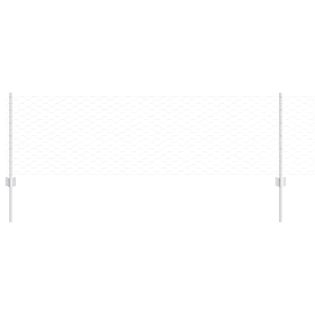 Stängsel med stolpe Silver 0,6 x 100 m Stål