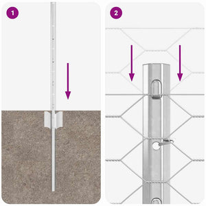 Stängsel med stolpe Silver 0,6 x 100 m Stål