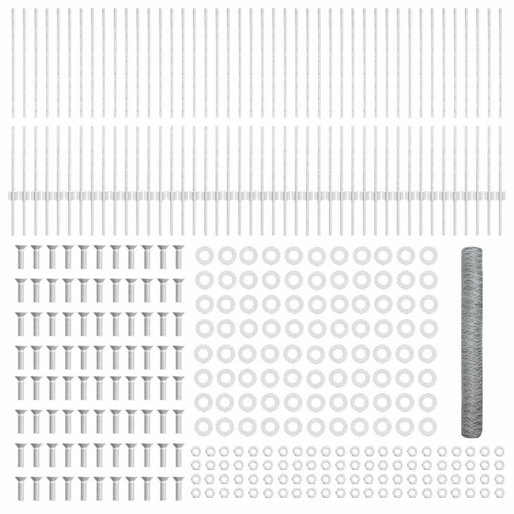 Stängsel med stolpe Silver 1,2 x 100 m Stål
