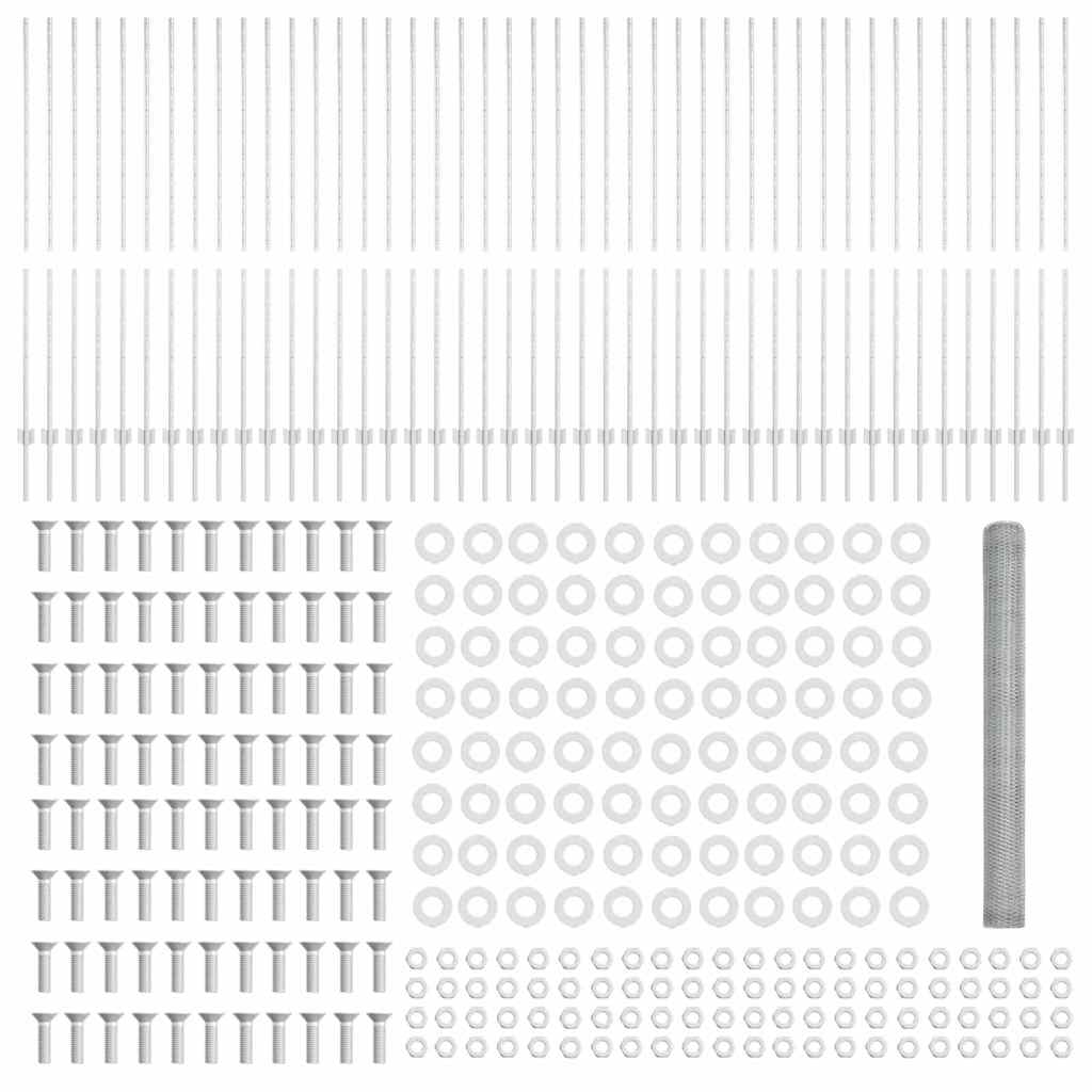 Stängsel med stolpe Silver 1,5 x 100 m Stål
