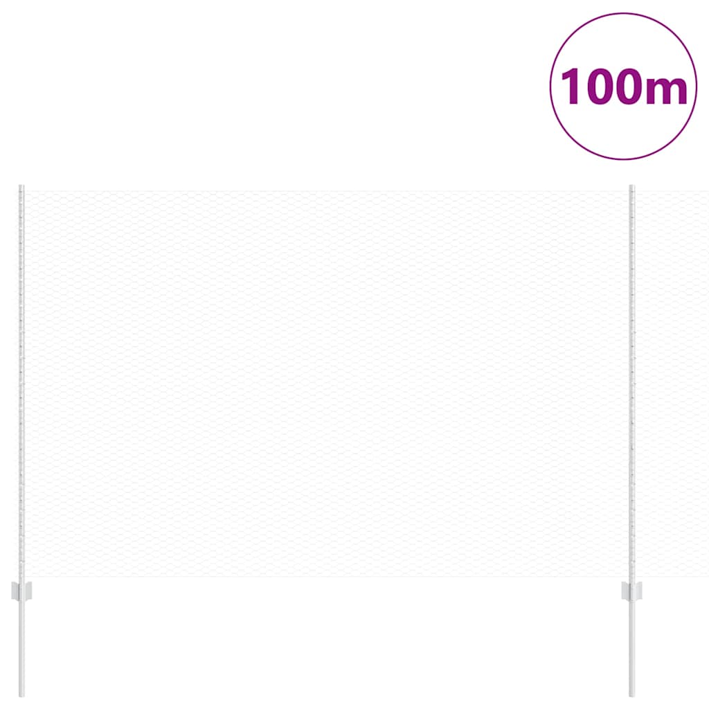 Stängsel med stolpe Silver 1,5 x 100 m Stål