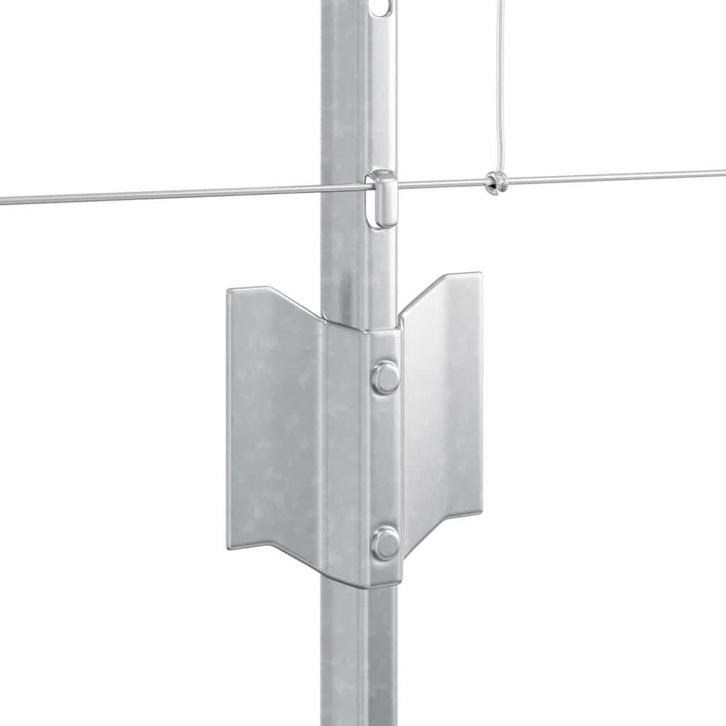 Stängsel med stolpe Silver 0,8 x 25 m Stål