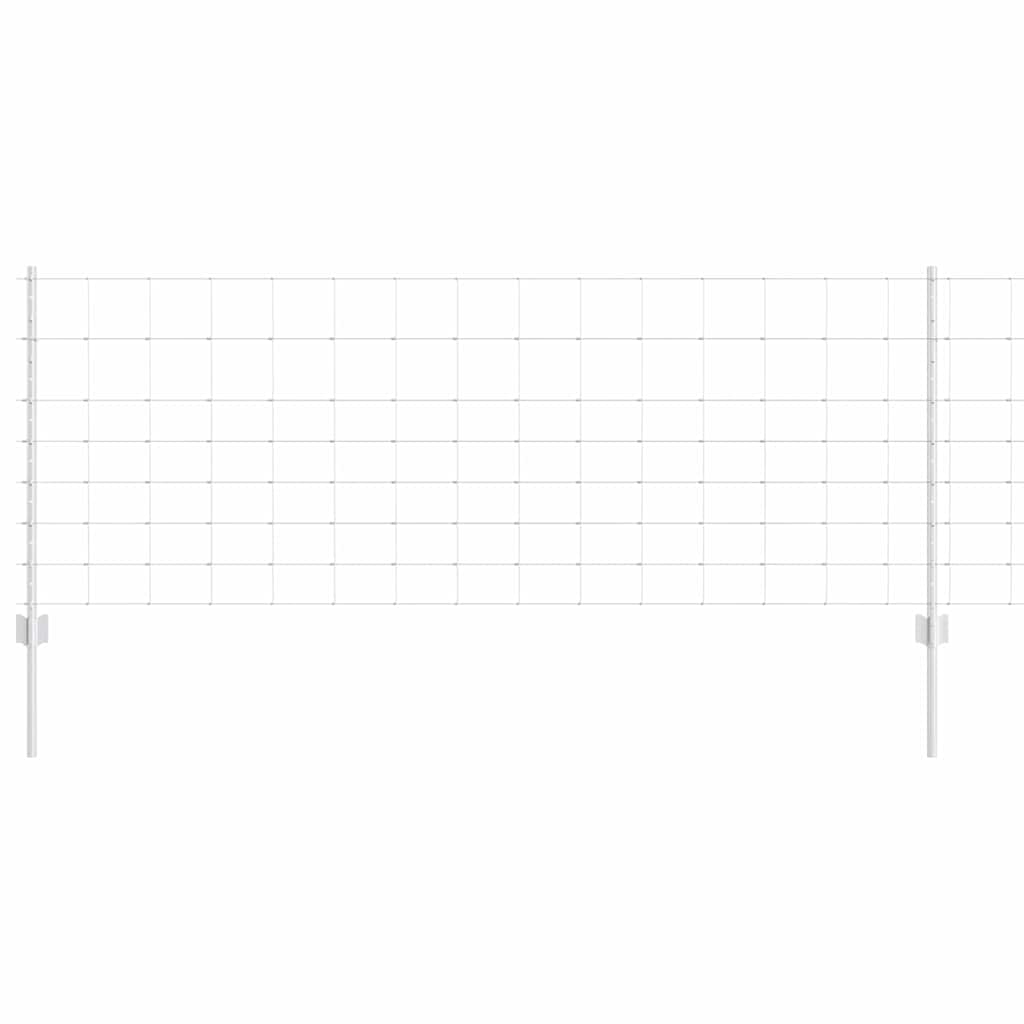 Stängsel med stolpe Silver 0,8 x 25 m Stål