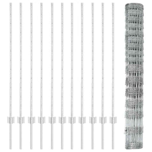 Stängsel med stolpe Silver 1,2 x 25 m Stål