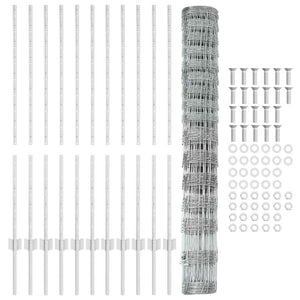 Stängsel med stolpe Silver 1,2 x 25 m Stål
