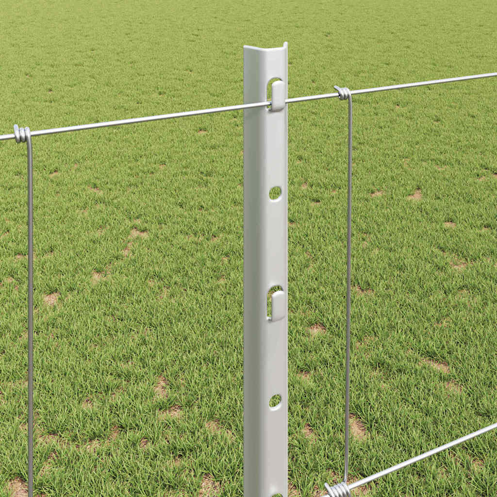 Stängsel med stolpe Silver 1,2 x 50 m Stål